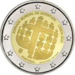 2 Euro Gedenkmnze Portugal 2023 Weltjugendtag Lissabon