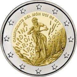 2 Euro Gedenkmnze Andorra 2024 UCI Mountainbike-Weltmeisterschaften